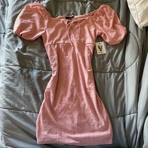 Pink Lace Peasant Top Dress Size Medium